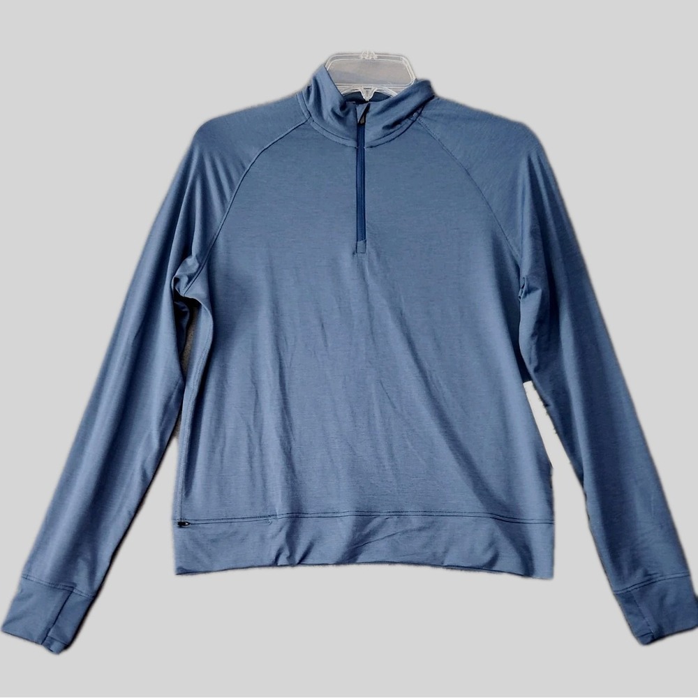 REI Womens Sz S Blue Active Pursuits 1/4 Zip Lightweight Hiking Pullover Top NWT